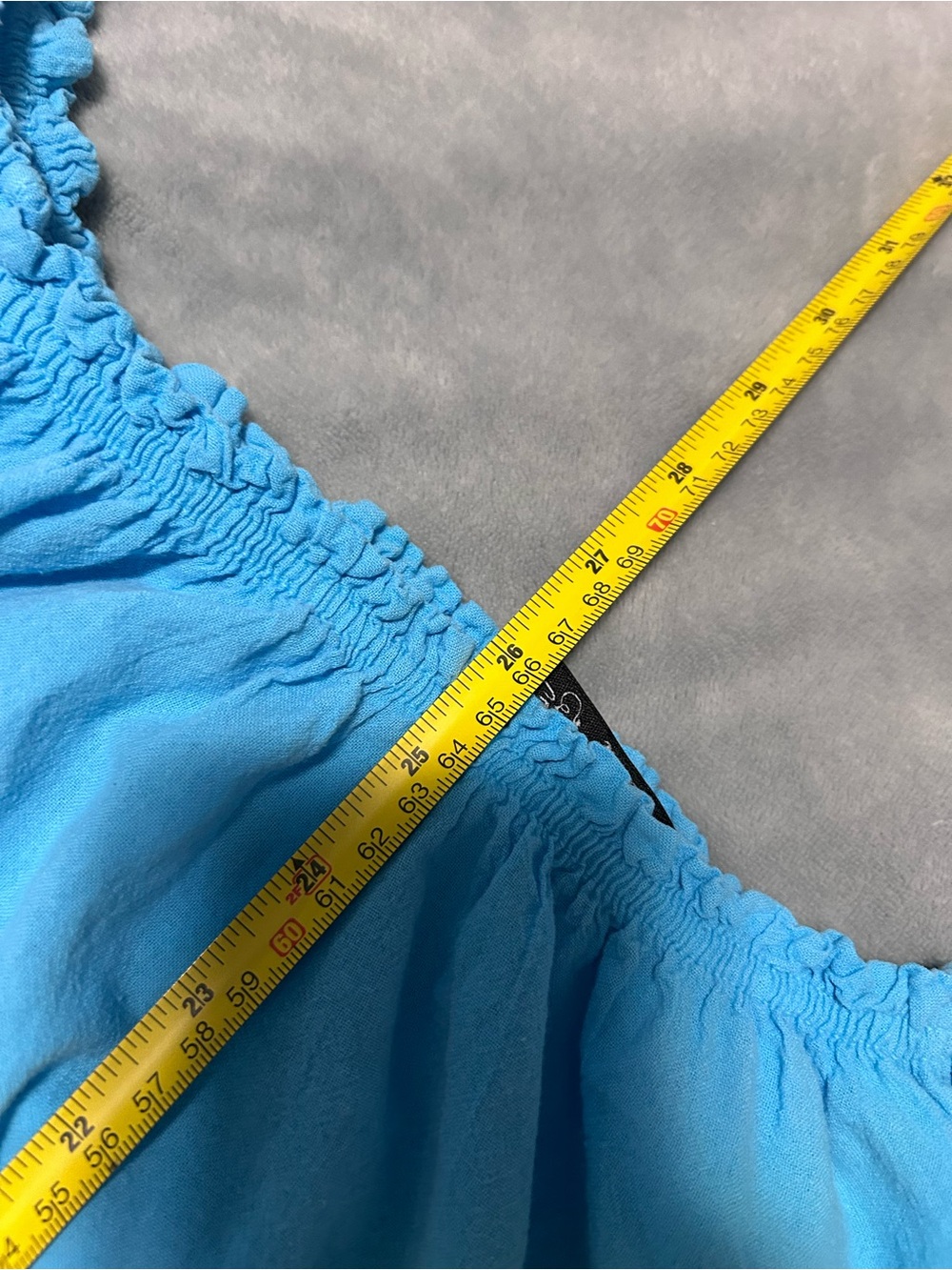 Giocam blue M off shoulder ruffle sleeve tunic dress - Picture 5 of 5